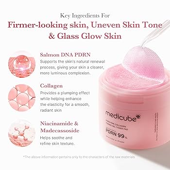 medicube PDRN Pink Collagen Toning Gel Toner Pads 70P