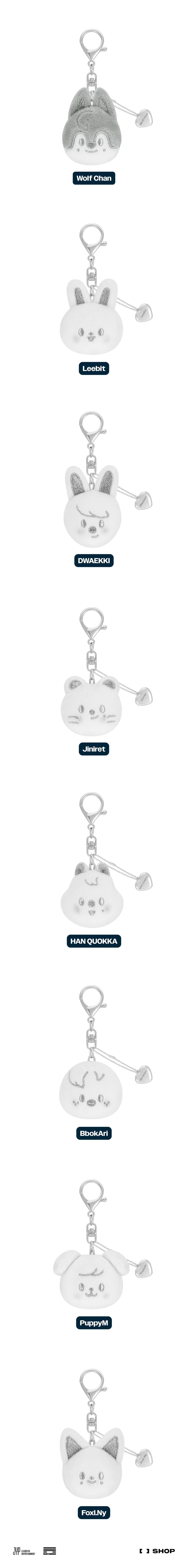 Stray Kids <dominATE : celebrATE> Merch (SKZOO FACE KEYRING SILVER Ver.)