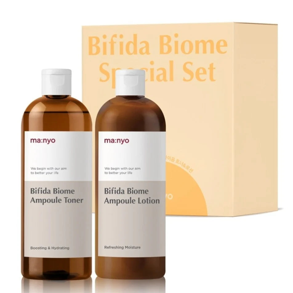 ma:nyo Bifida Biome Ampoule Toner 300ml + Ampoule Lotion 300ml Set