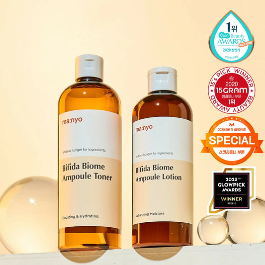 ma:nyo Bifida Biome Ampoule Toner 300ml + Ampoule Lotion 300ml Set