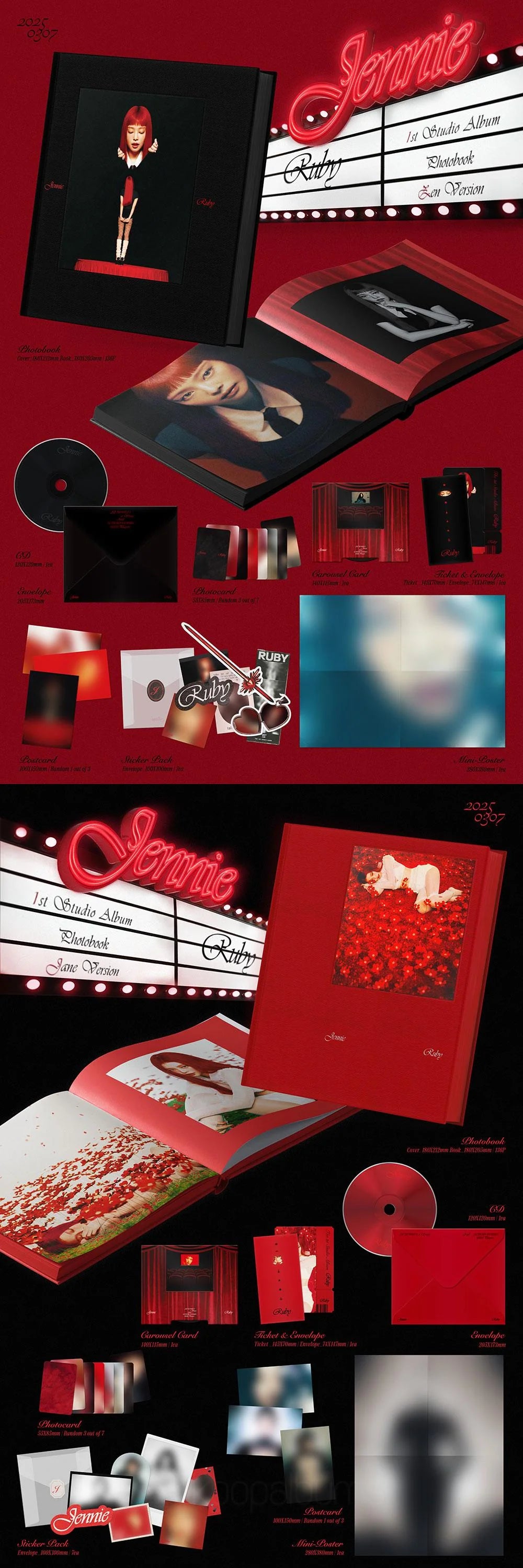 JENNIE - The 1st Studio Album [Ruby] (2 TYPES Random)