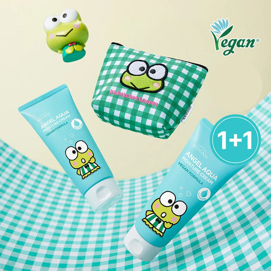 [KEROPPI EDITION] BEYOND Angel Aqua Moisture Cream 150ml 1+1 Set (+Check Pattern Pouch)
