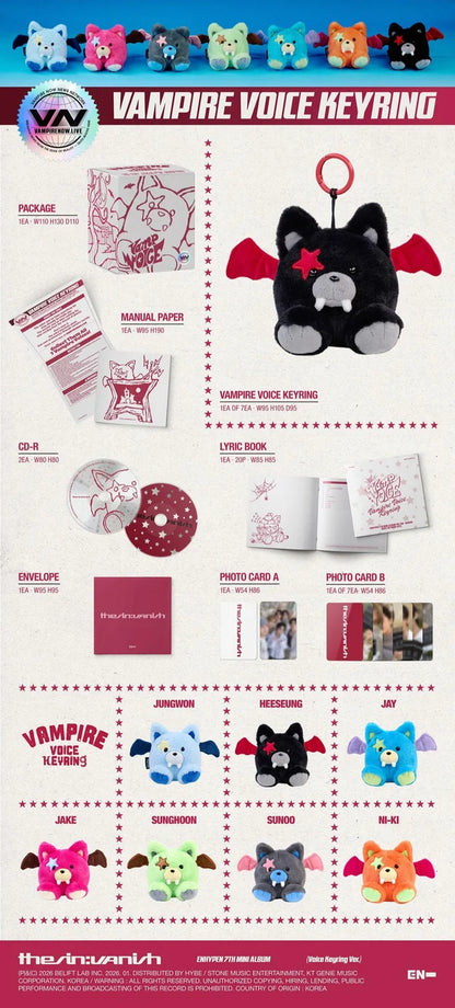 ENHYPEN - 7th mini album 'THE SIN VANISH' (Voice Keyring Ver.) (7 TYPES Random)