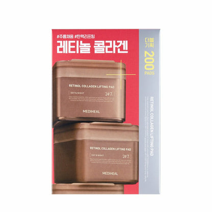 MEDIHEAL Retinol Collagen Lifting Pad 100P 🎁 مجموعة مزدوجة