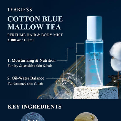 Teabless Cotton Blue Mallow Tea Perfume Hair & Body Mist 100ml