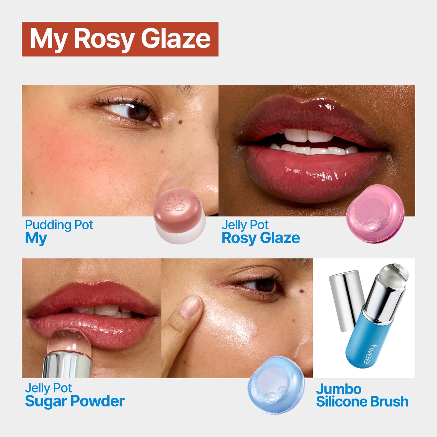 fwee Lip&Cheek Starter Set [3 Types]