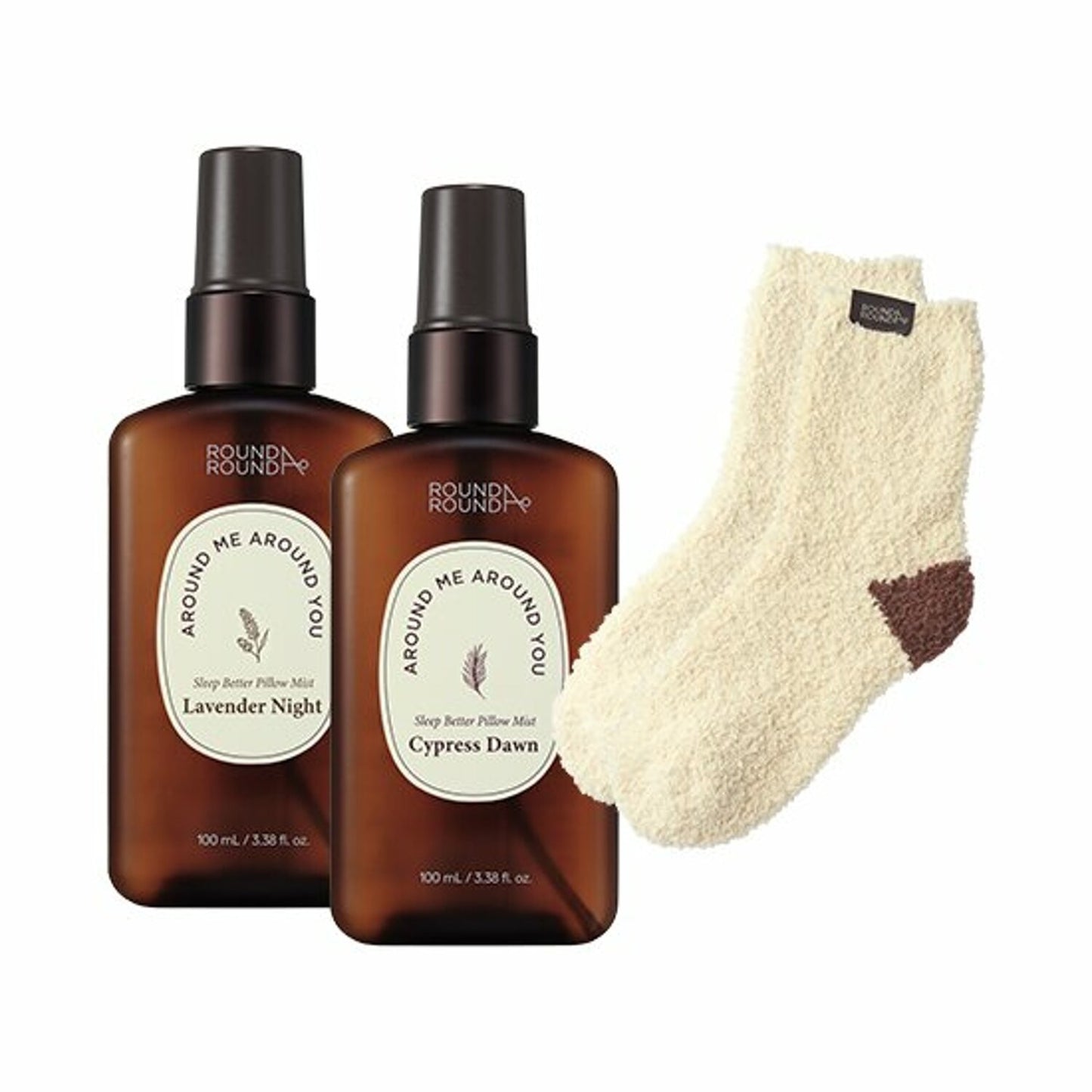 ROUND A'ROUND Sleep Better Pillow Mist & Sleeping Socks Gift Set 100ml