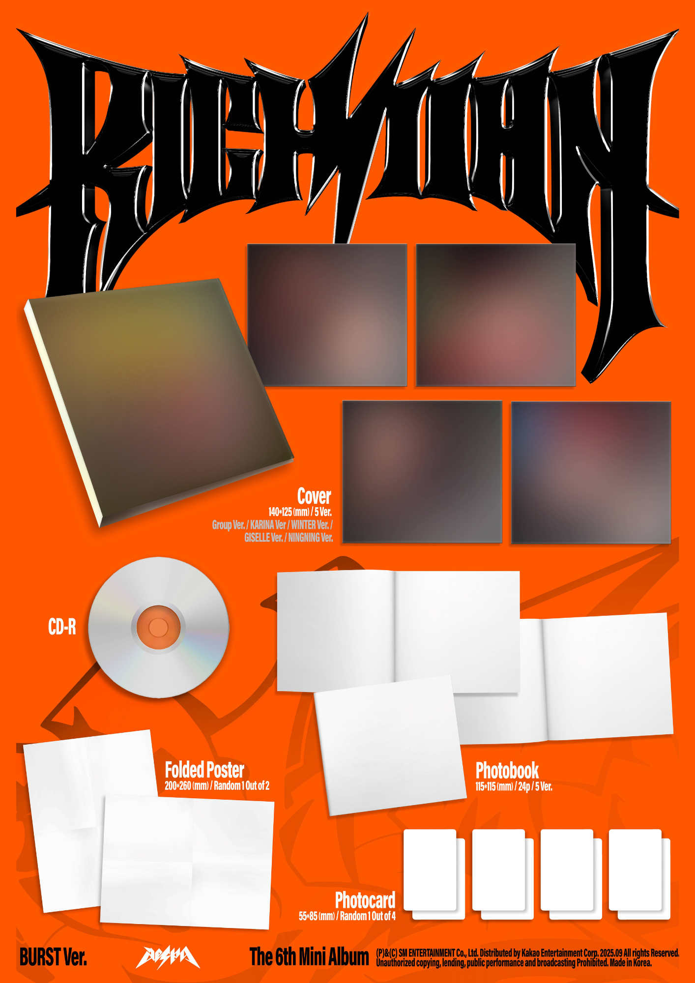 aespa - 6th mini album [Rich Man] (BURST Ver.) (5 TYPES Random)