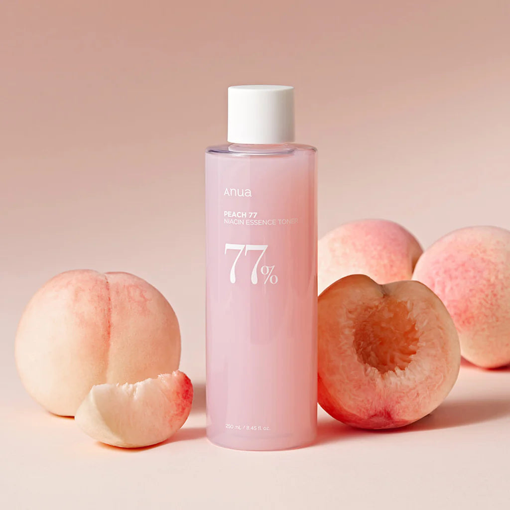 Anua Peach 77 Niacin Essence Toner 250ml Set (1 Sheet Mask + 60 Cotton Pads)