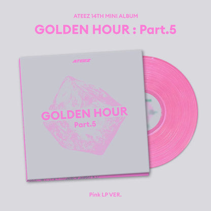 ATEEZ - 14th mini album [GOLDEN HOUR : Part.5] (Pink LP VER.) + MUVVE POB 🎁