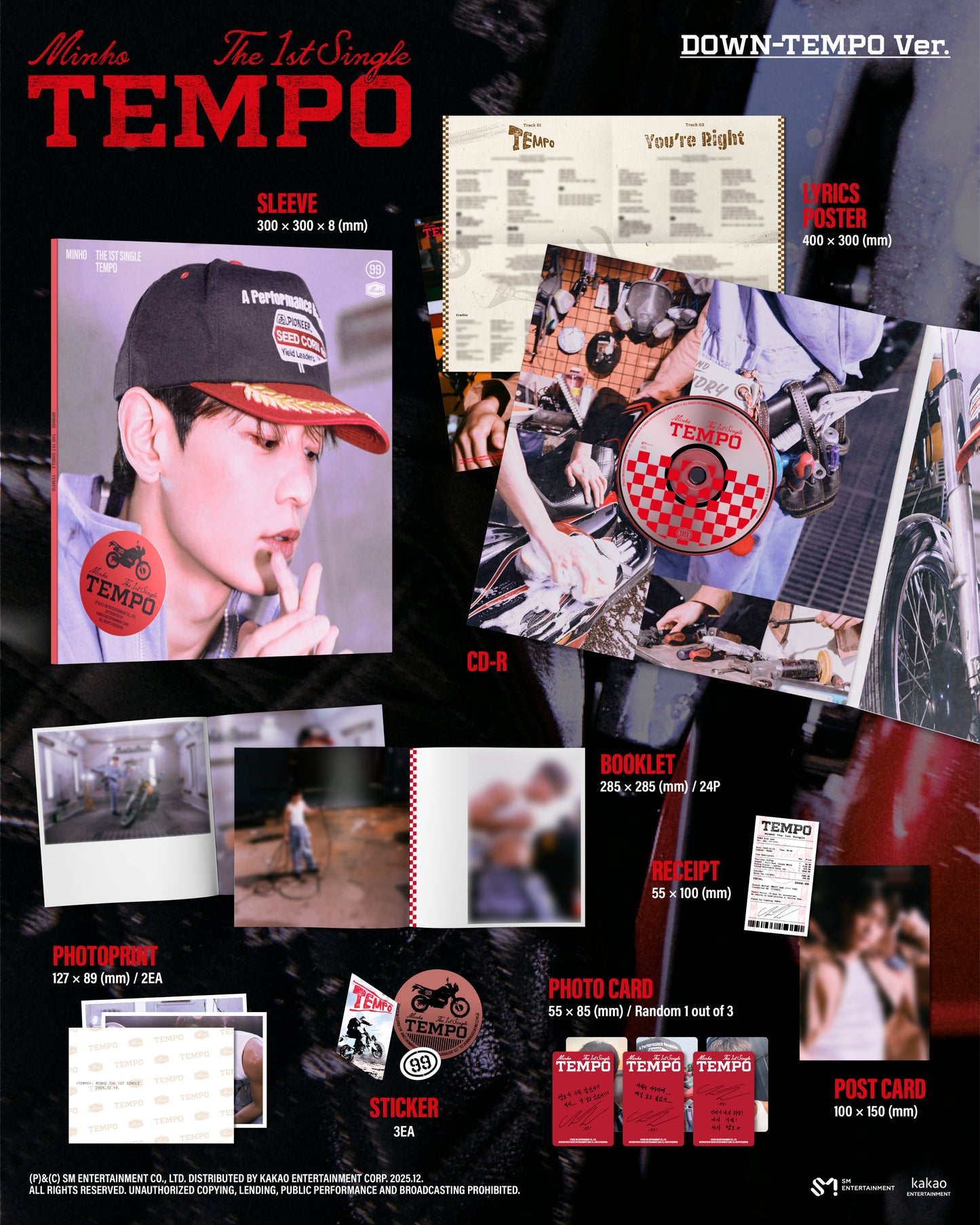 MINHO - 1st Single Album [TEMPO] (2 TYPES Random)