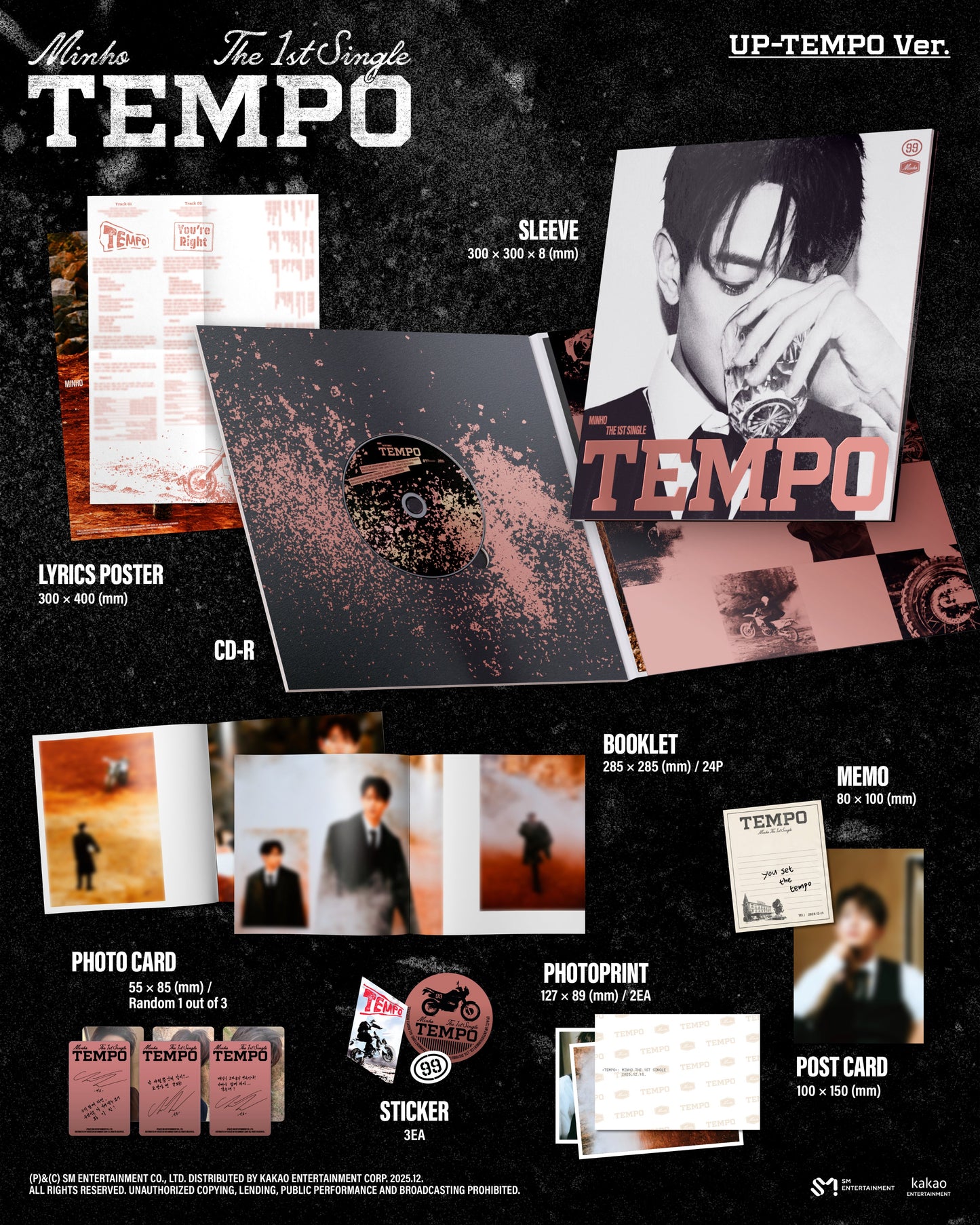 MINHO - 1st Single Album [TEMPO] (2 TYPES Random)