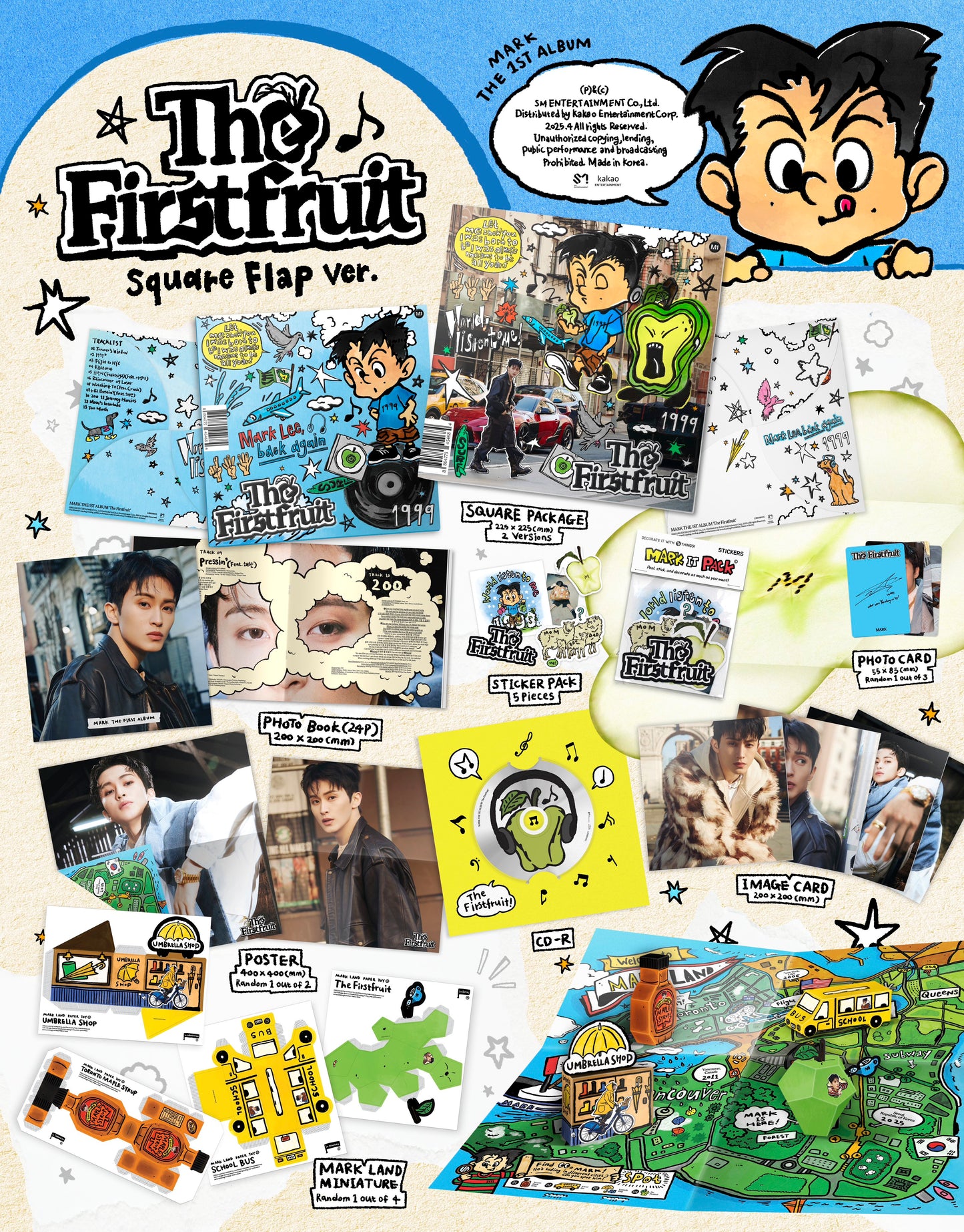 MARK - 1st Full Album [The Firstfruit] (Square Flap Ver.) (2 TYPES Random)