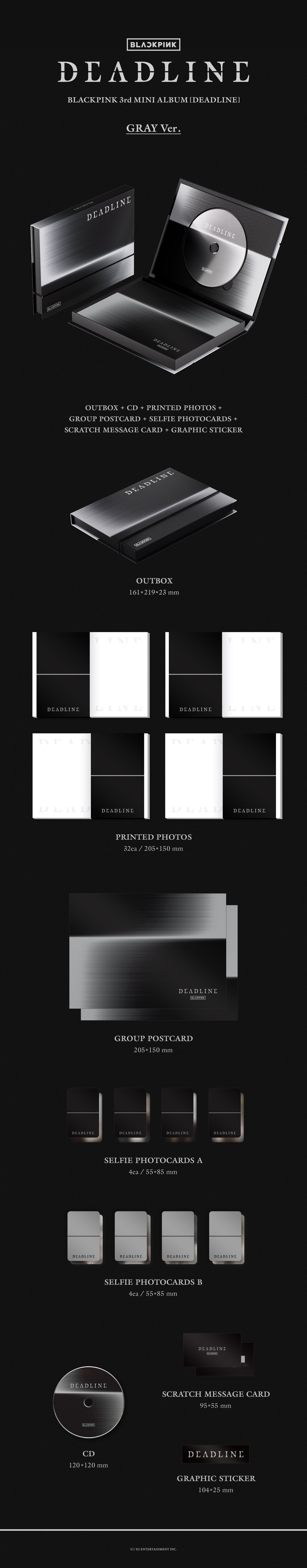 BLACKPINK - 3rd mini album [DEADLINE] (GRAY Ver.)