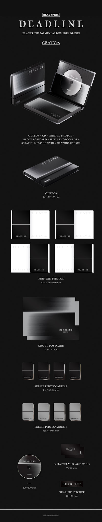 BLACKPINK - 3rd mini album [DEADLINE] (GRAY Ver.)