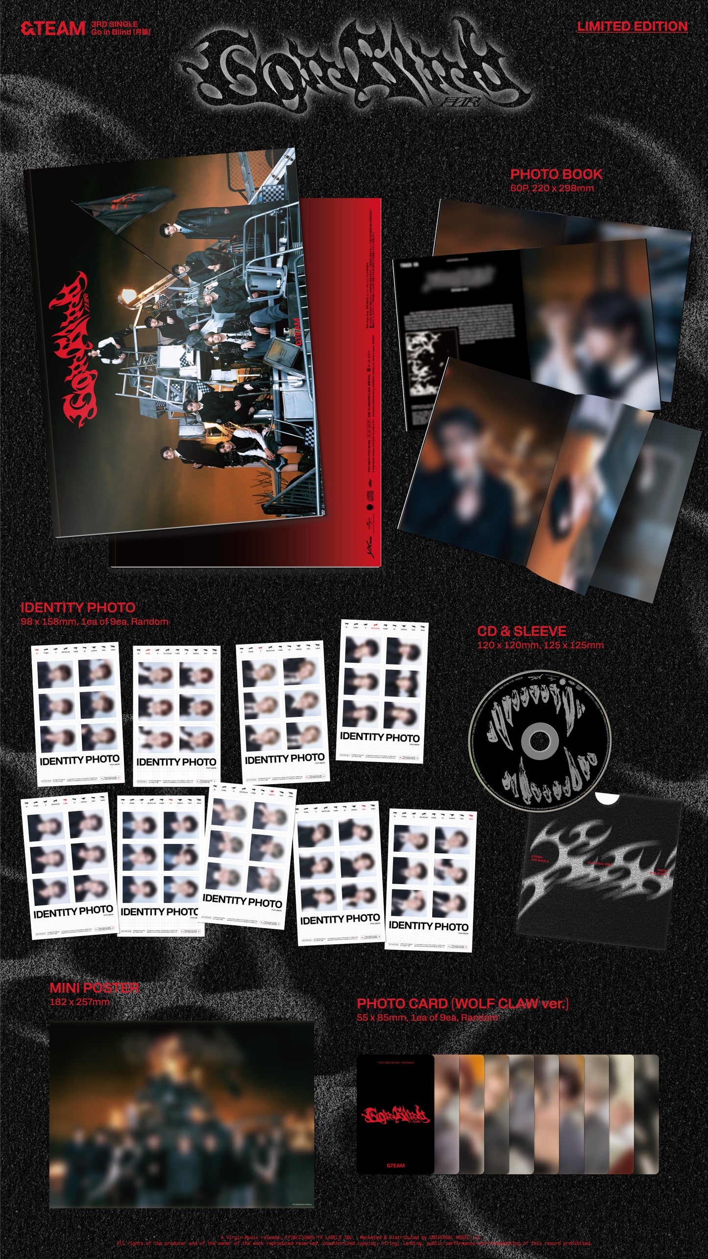 &TEAM - 3rd Single Album [Go in Blind] (LIMITED EDITION)
