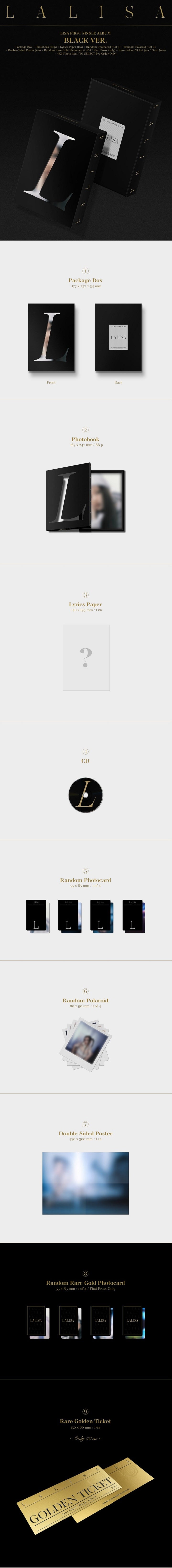 LISA (BLACKPINK) - FIRST SINGLE ALBUM [LALISA] (2 TYPE Random)