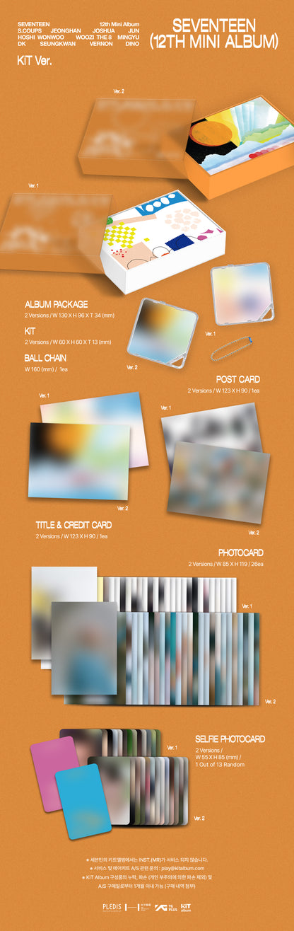 SEVENTEEN - 12th Mini Album [SPILL THE FEELS] (KiT Ver.) (2 TYPE Random)