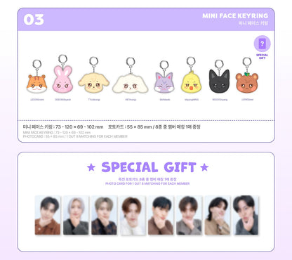 ATEEZ - OFFICIAL MD [ANITEEZ IN DREAMLAND] Mini face keyring