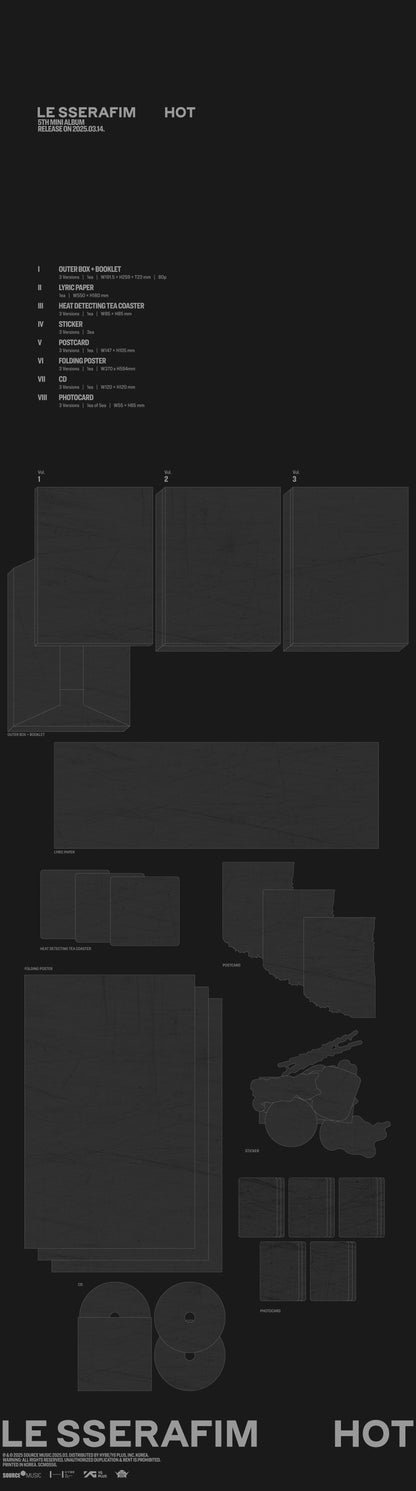 LE SSERAFIM - 5th mini album 'HOT' (3 TYPES Random)