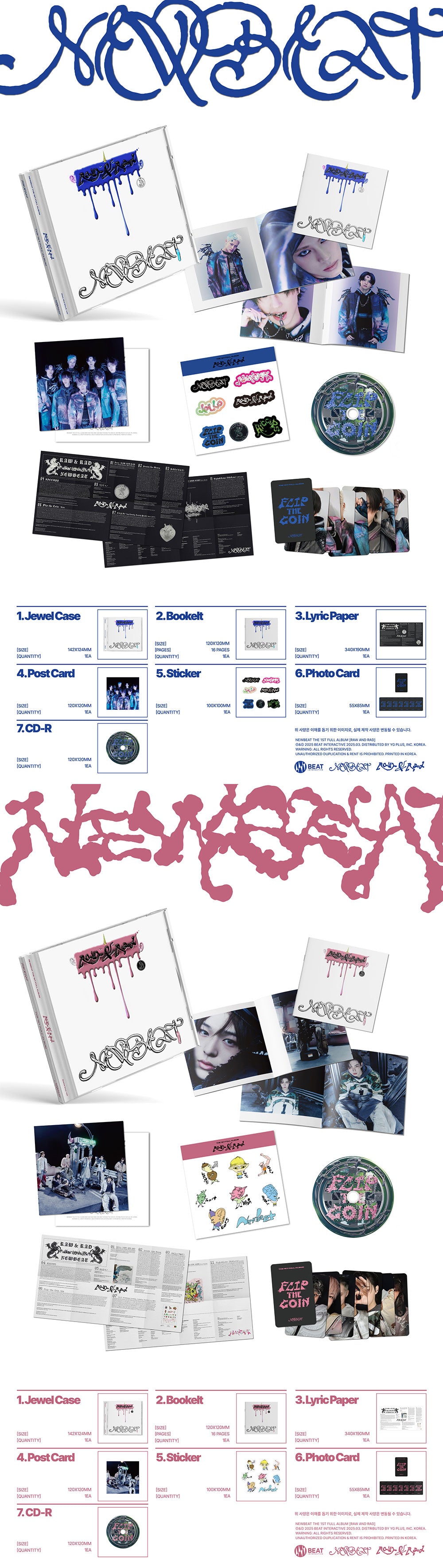 NEWBEAT - 1ST FULL ALBUM [RAW AND RAD] (JEWEL) (2 TYPES Random)