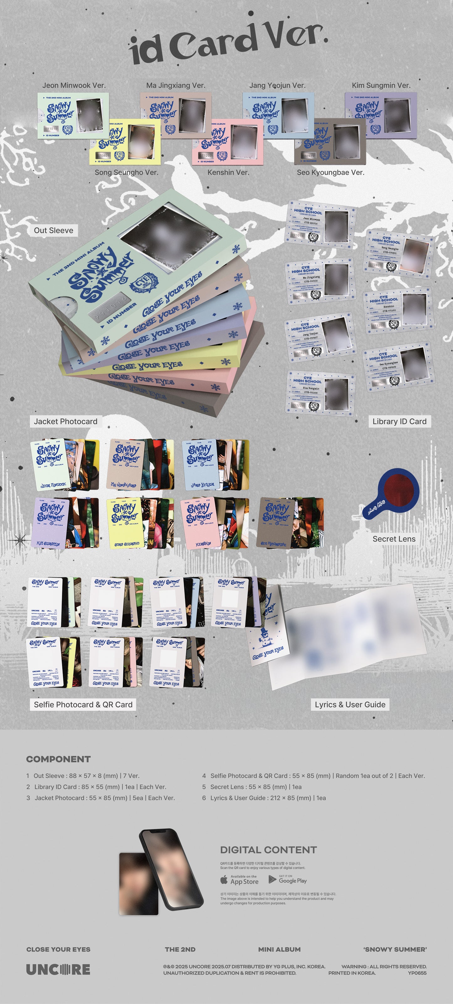 CLOSE YOUR EYES - 2nd mini album [Snowy Summer] (ID Card Ver.) (POCAALBUM)