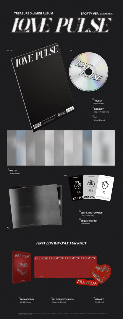 TREASURE - 3rd MINI ALBUM [LOVE PULSE] (SPORTY VER.) (10 TYPES Random)