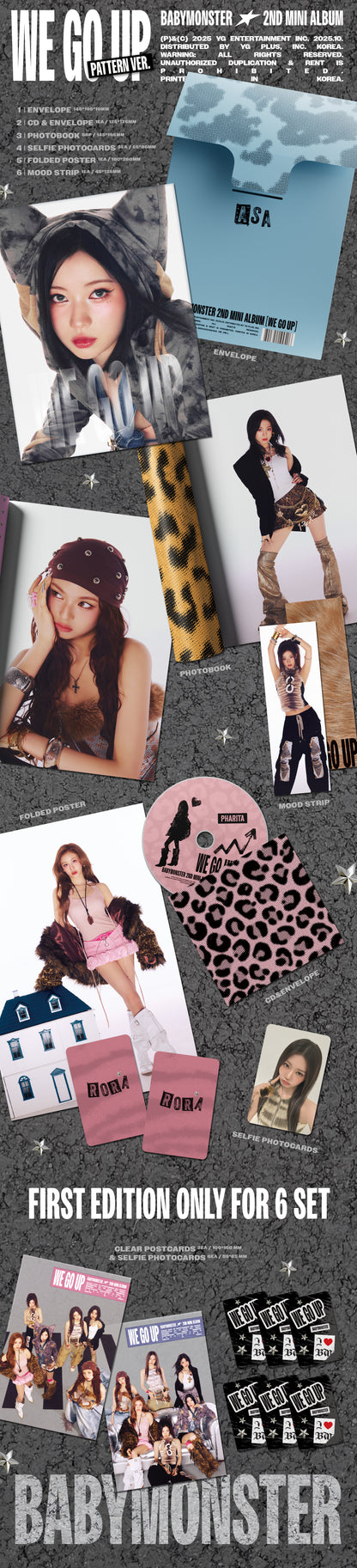 BABYMONSTER - 2nd MINI ALBUM [WE GO UP] (PATTERN Ver.) (6 TYPES Random)