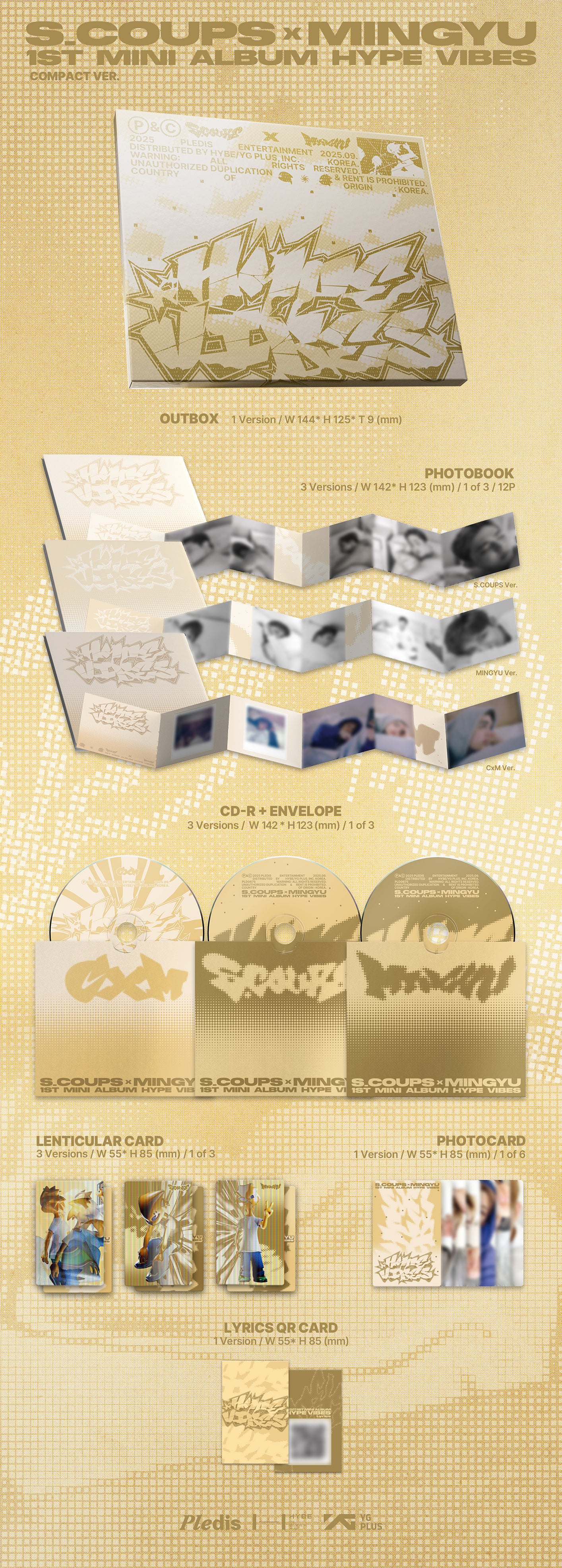 S.COUPS X MINGYU - 1st Mini Album ‘HYPE VIBES’ (COMPACT Ver.) (3 TYPES Random)