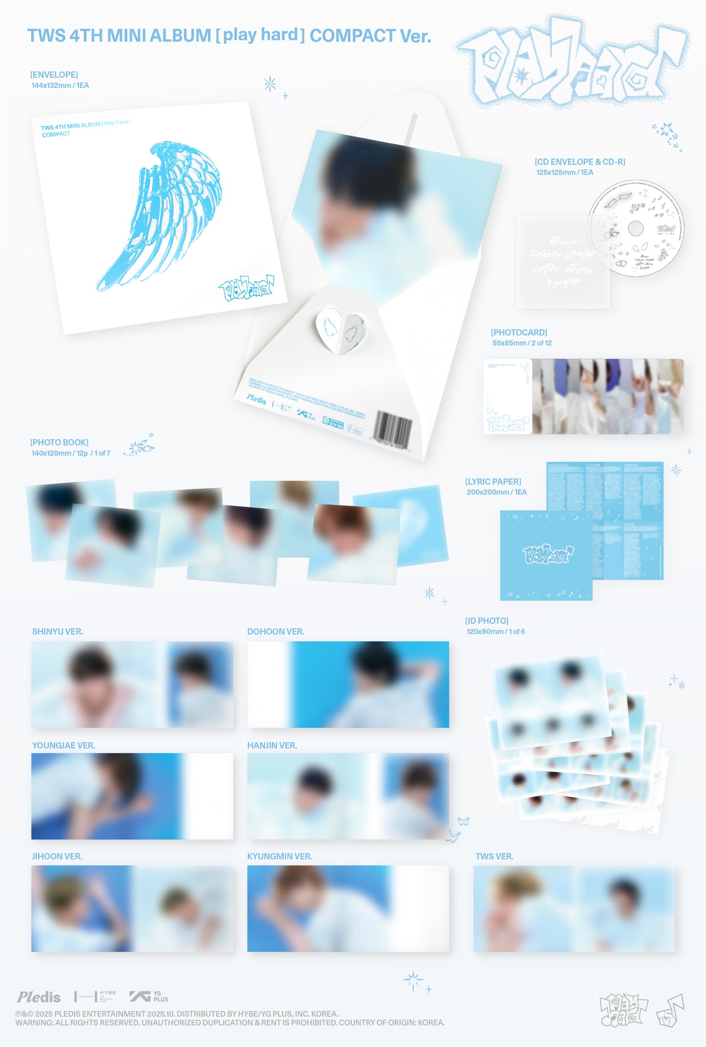 TWS - 4th Mini Album ‘play hard’ (COMPACT Ver.) (7 TYPES Random)