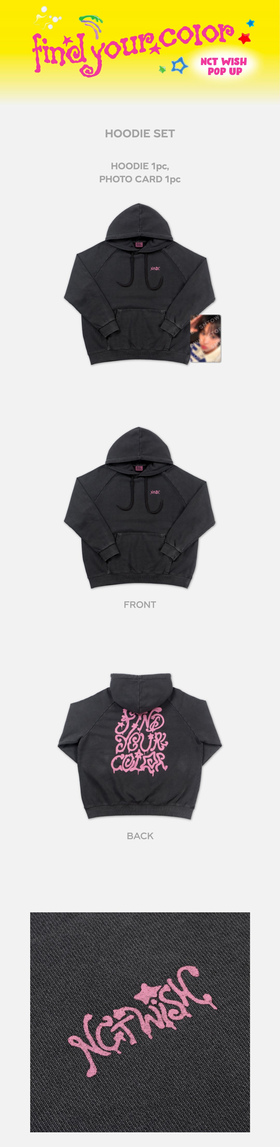 NCT WISH - 3rd mini album 'COLOR' POP-UP MD (HOODIE SET)