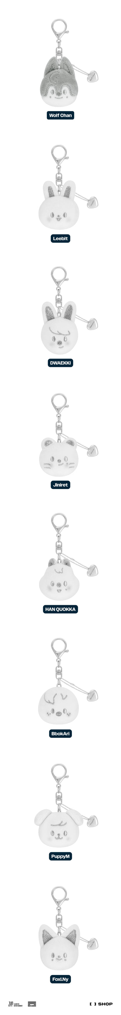 Stray Kids <dominATE : celebrATE> Merch (SKZOO FACE KEYRING SILVER Ver.)