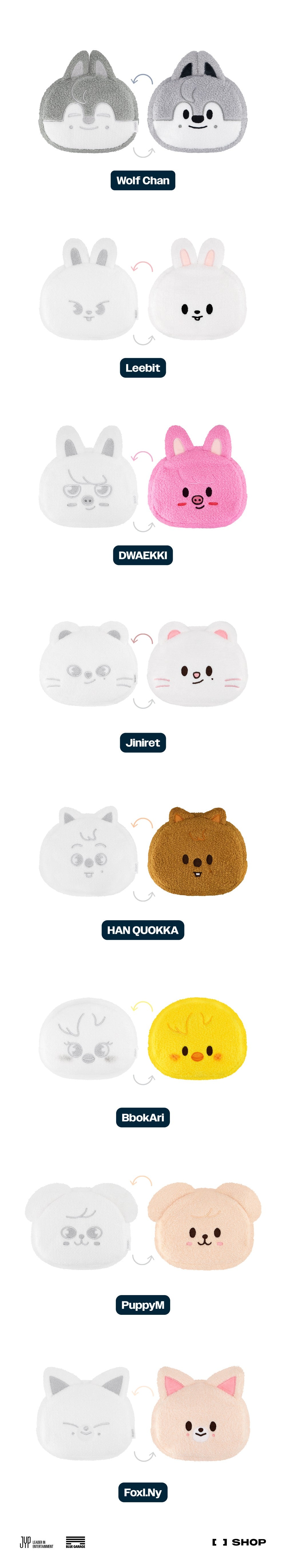 Stray Kids <dominATE : celebrATE> Merch (SKZOO REVERSIBLE FACE POUCH)