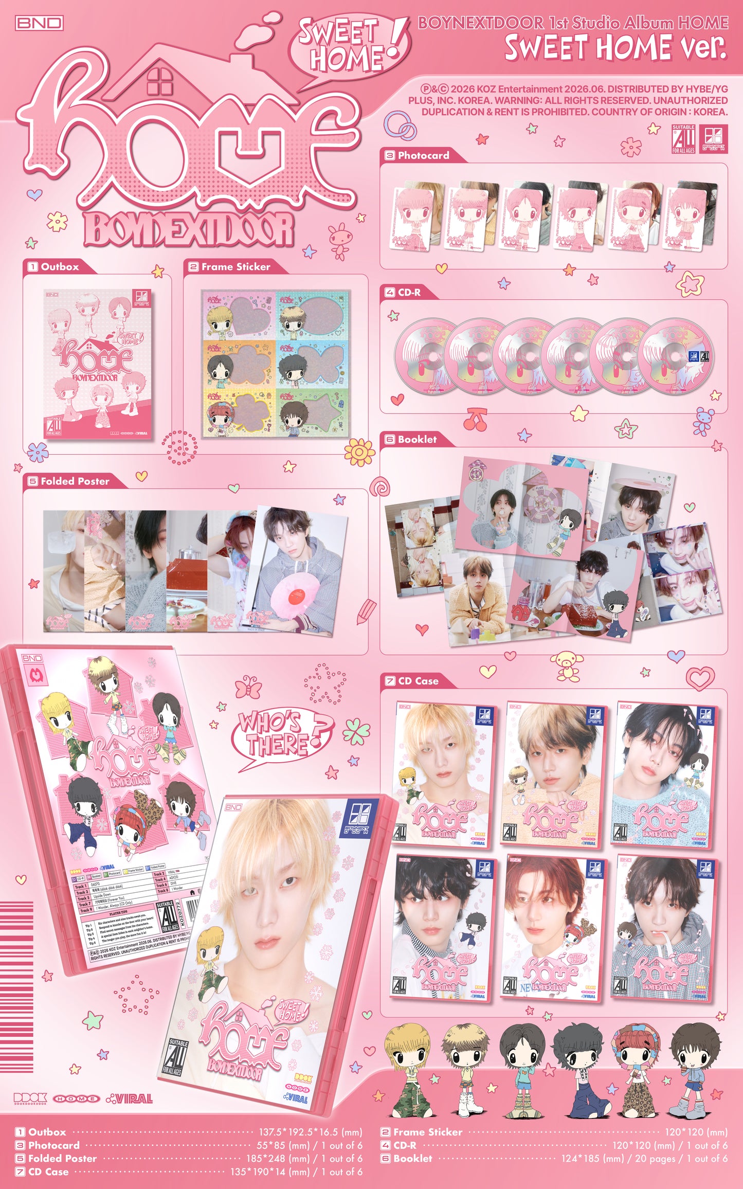 BOYNEXTDOOR - 1st Studion Album [HOME] (SWEET HOME ver.) (6 TYPES Random)