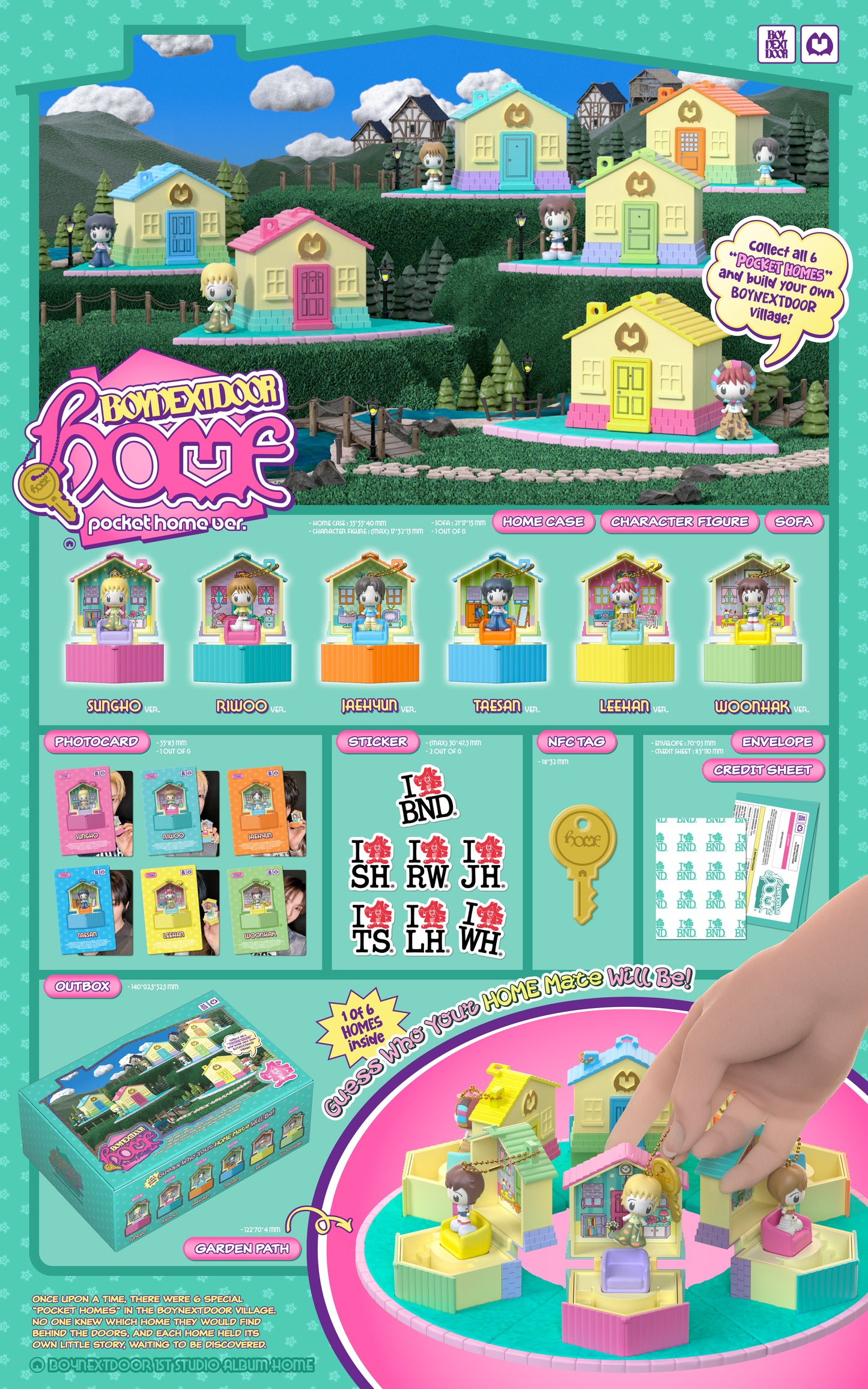 BOYNEXTDOOR - 1st Studion Album [HOME] (POCKET HOME ver.) (6 TYPES Random)