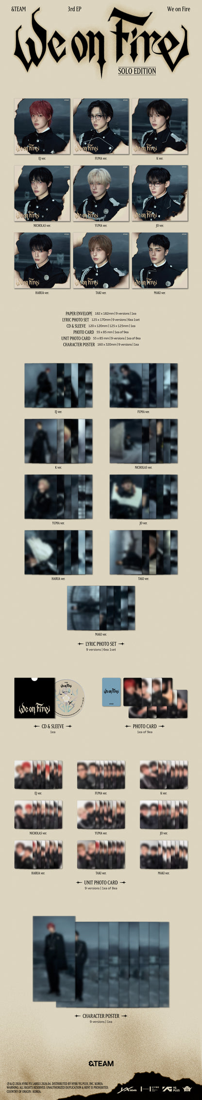 &TEAM 3rd EP 'We on Fire' SOLO EDITION (9 TYPES Random)
