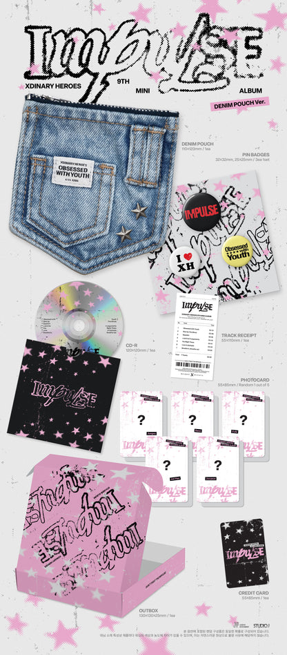 Xdinary Heroes - 9th mini album [IMPULSE] (DENIM POUCH Ver.)