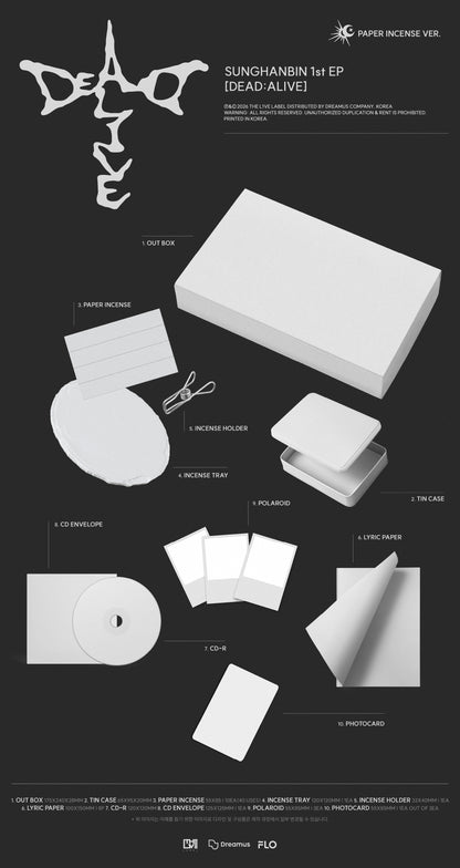 SUNGHANBIN - 1st EP [DEAD:ALIVE] (Paper Incense Ver.) (Limited Ver.)
