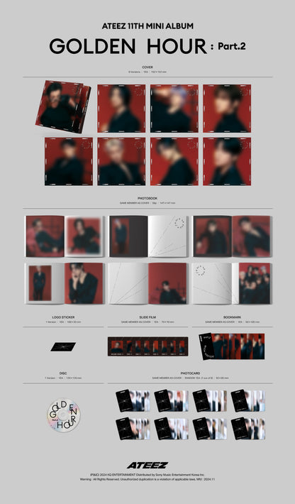 ATEEZ - 11th Mini Album [GOLDEN HOUR : Part.2] (Digipack Ver.) (8TYPE Random)