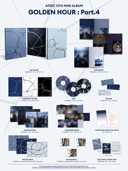 ATEEZ - 13th mini album [GOLDEN HOUR : Part.4] (3 TYPES Random)