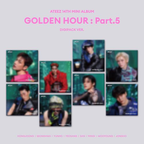 🎁 SOUNDWAVE BENEFIT 🎁ATEEZ - 14th mini album [GOLDEN HOUR : Part.5] (DIGIPACK Ver) (8 TYPES Random)