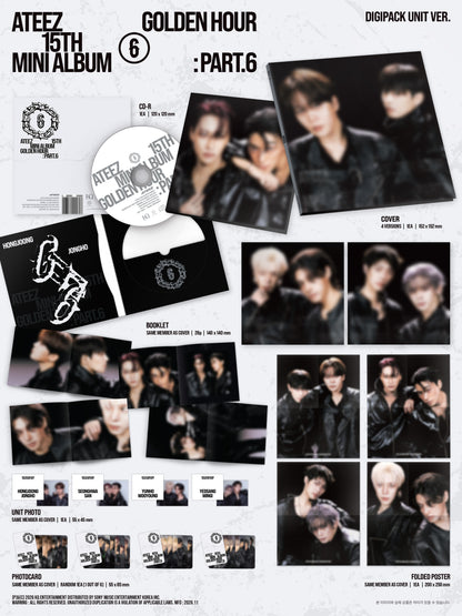 ATEEZ - 15TH MINI ALBUM [GOLDEN HOUR : Part.6] (DIGIPACK UNIT VER.) (4 TYPES Random)