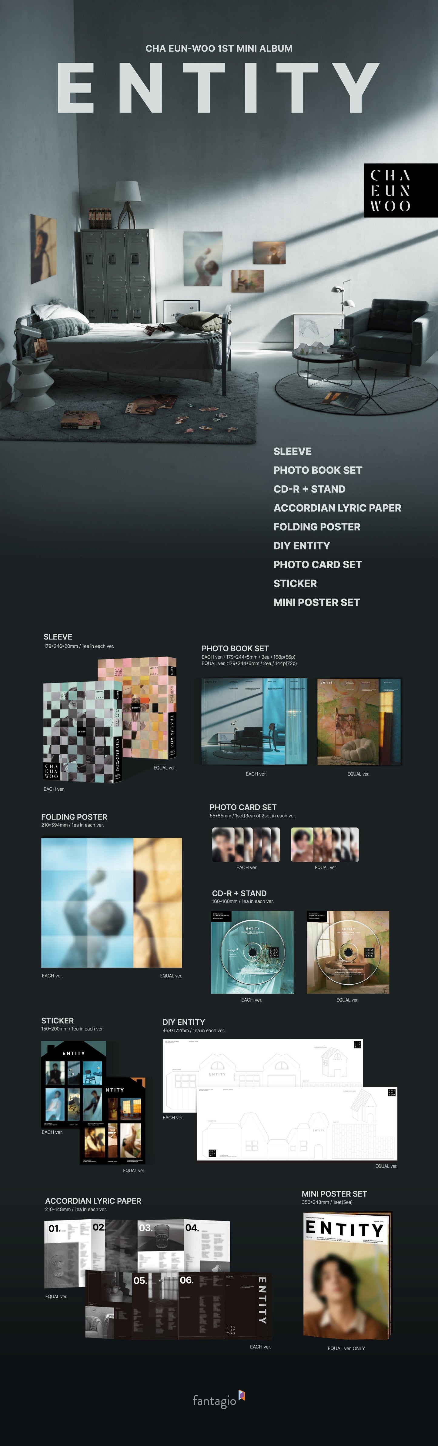 CHA EUN-WOO (ASTRO) - 1st Mini Album [ENTITY] (EACH Ver.)