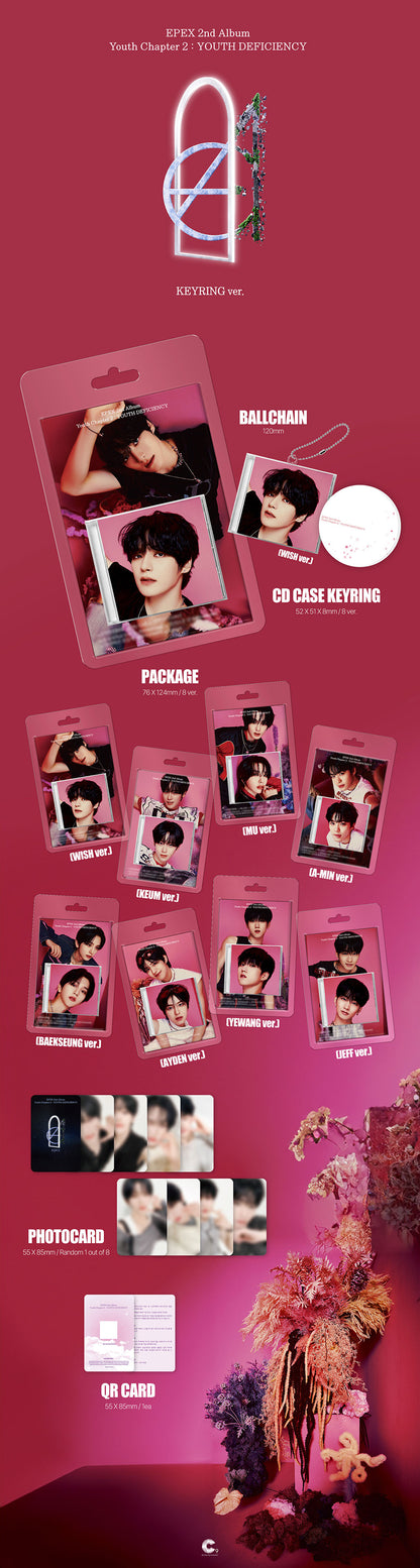EPEX - 2nd Full Album [Youth Chapter 2 : YOUTH DEIFICIENCY] (Keyring Ver.) (8 TYPE Random)