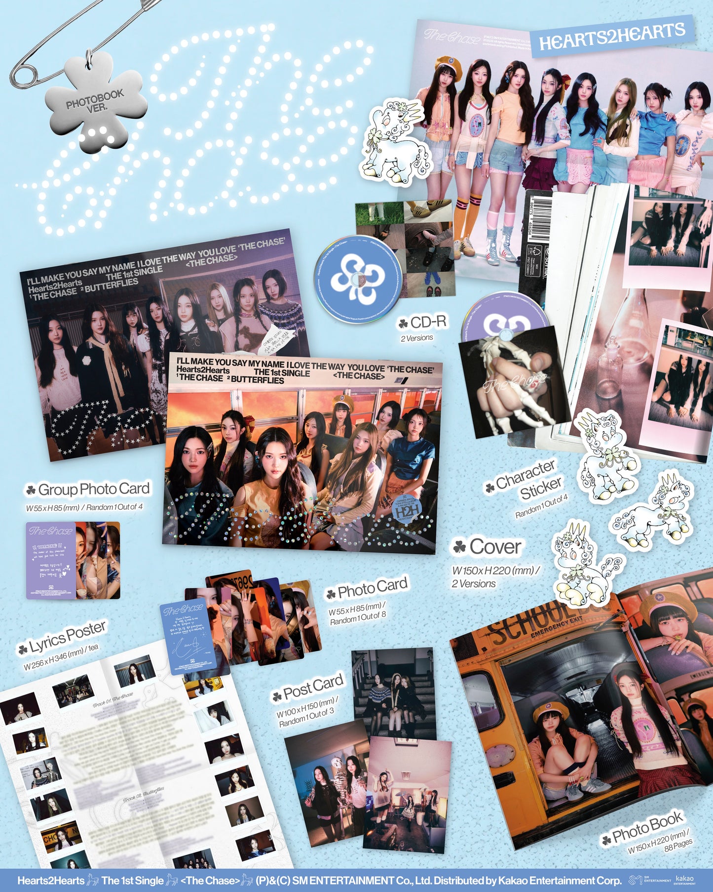 Hearts2Hearts - 1st single album [The Chase] (Photo Book Ver.) (2 TYPES Random)