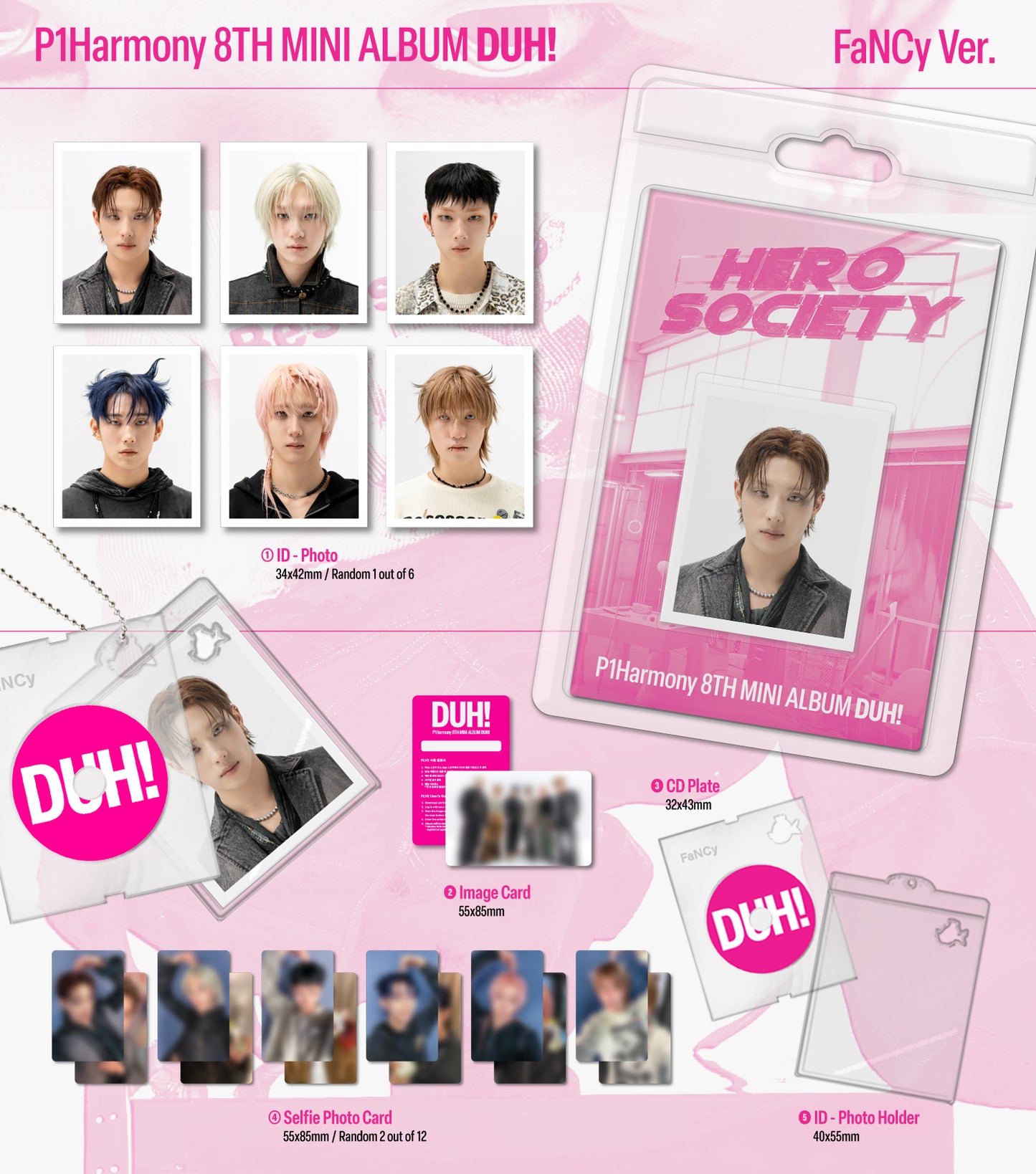 P1Harmony - 8th mini album [DUH!] (FaNCy ver.) (PLVE) (6 TYPES Random)