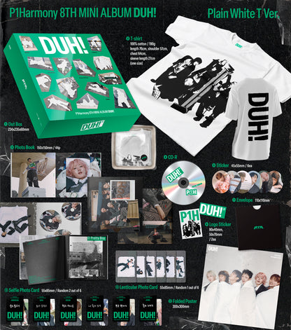 P1Harmony - 8th mini album [DUH!] (Plain White T Ver.) (MD Ver.) (Limited Edition)