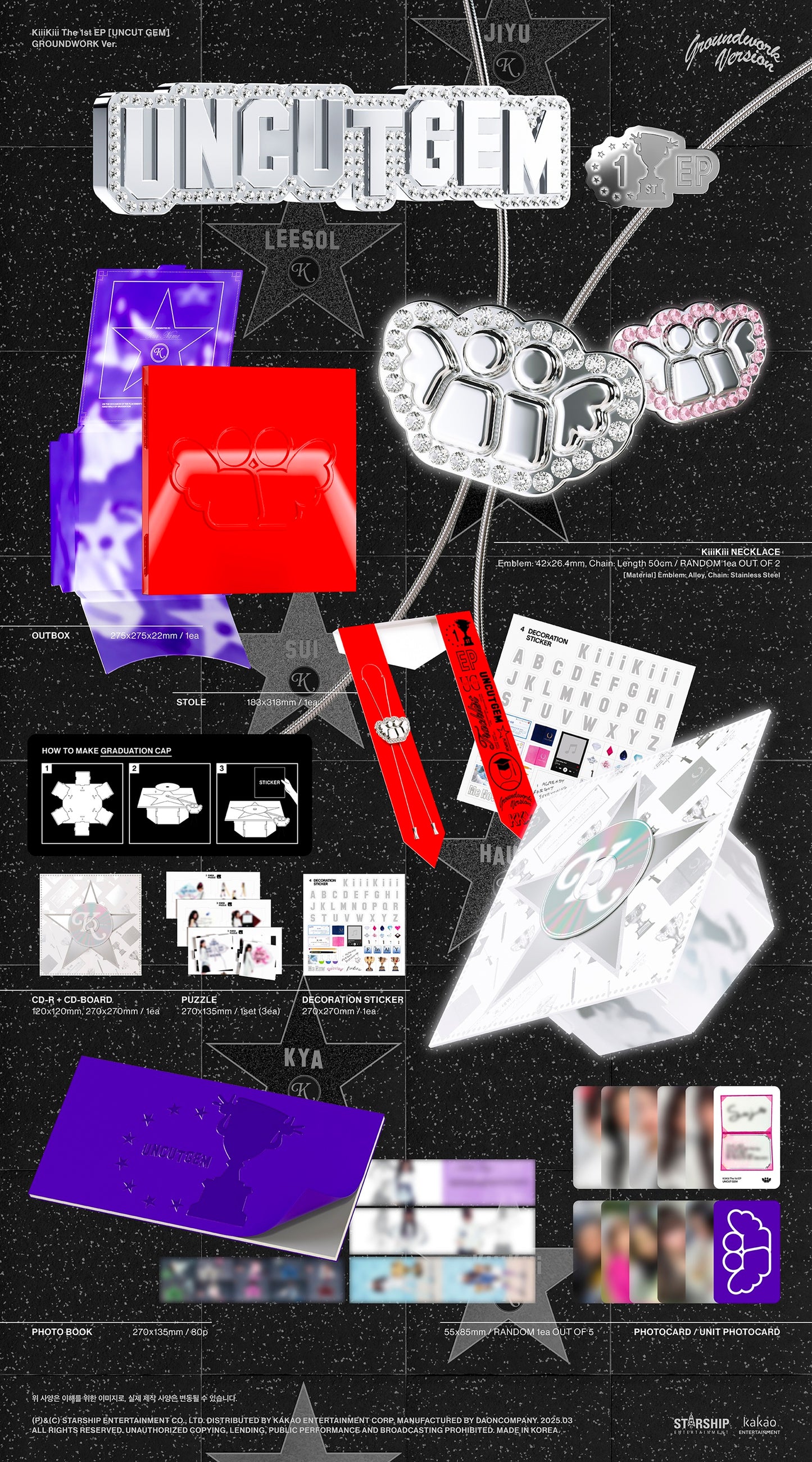 KiiiKiii - 1st mini album [UNCUT GEM] (GROUNDWORK ver.) (LIMITED VER.)