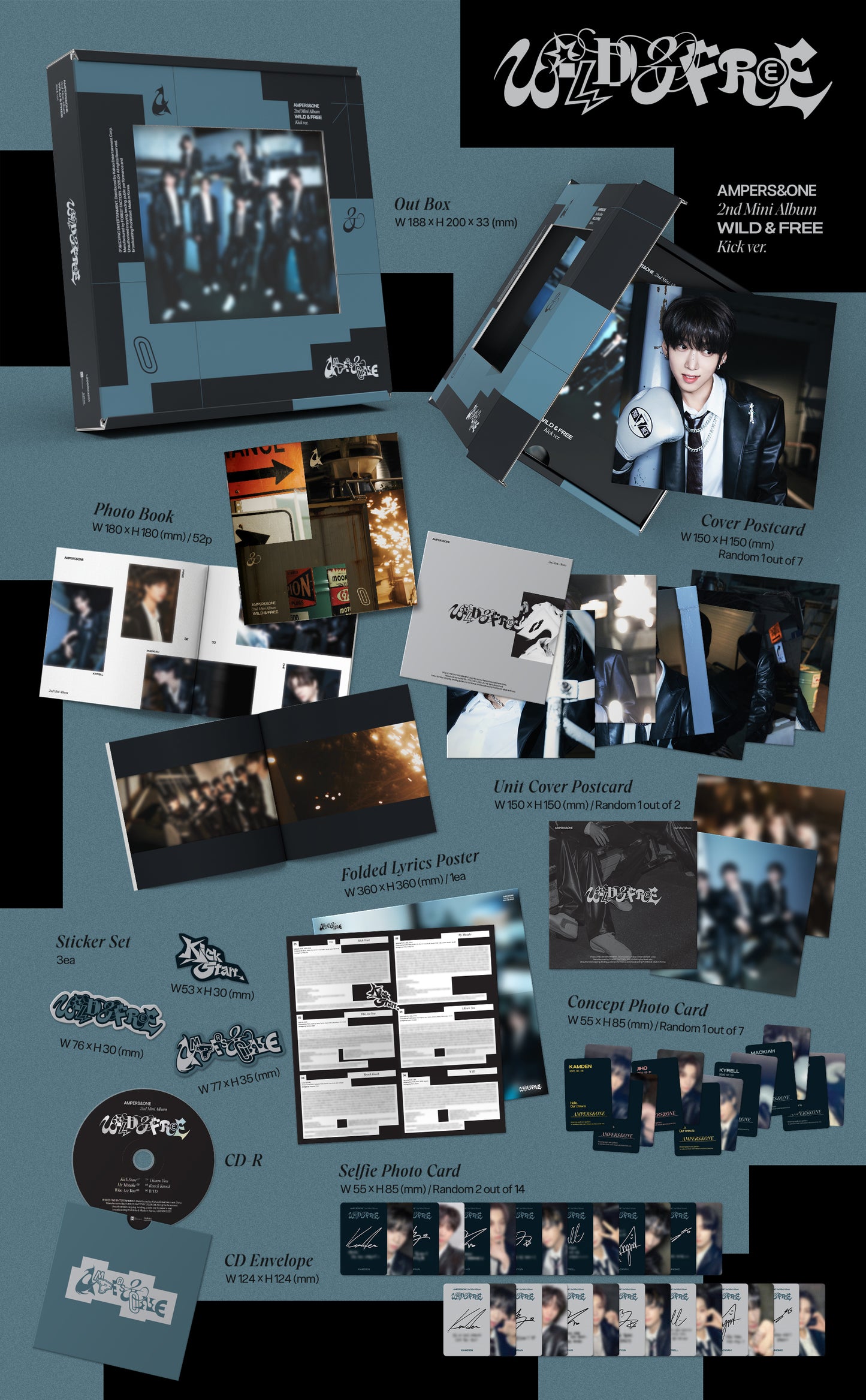 AMPERS&ONE - 2nd mini album [WILD & FREE] (Kick ver.)