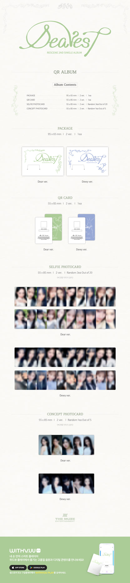 RESCENE - 2nd Single Album [Dearest] (QR VER.) (2 TYPES Random)